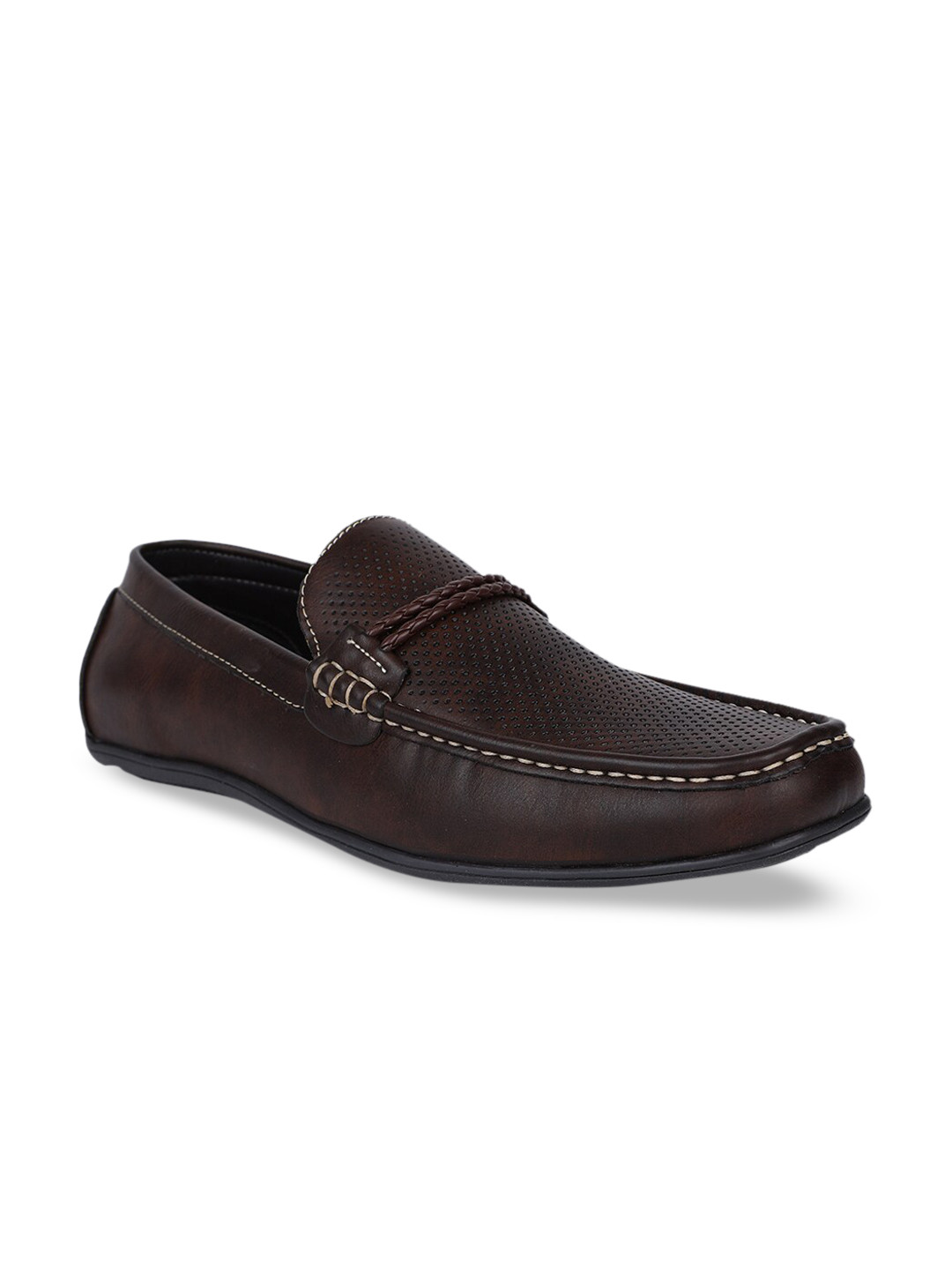 

Bata Men Brown Textured Loafers