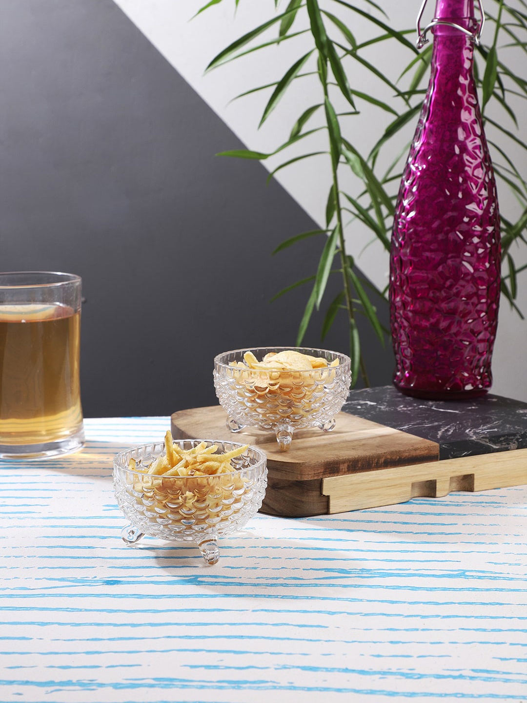 CDI Transparent 6-Pieces Textured Glass Bowls Set
