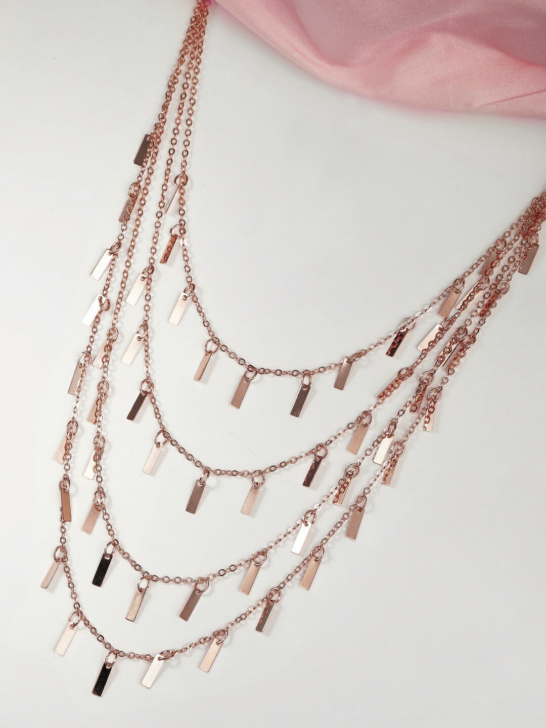 

Tokyo Talkies Rose Gold Plated Handcrafted Multi Layer Necklace