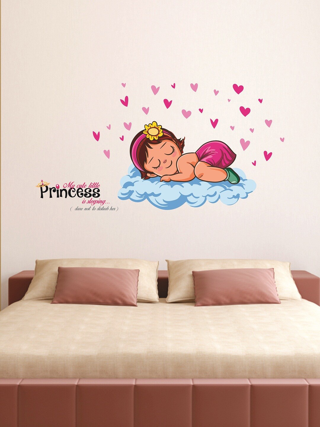 

WALLSTICK Beige & Blue Princess Large Vinyl Wall Sticker