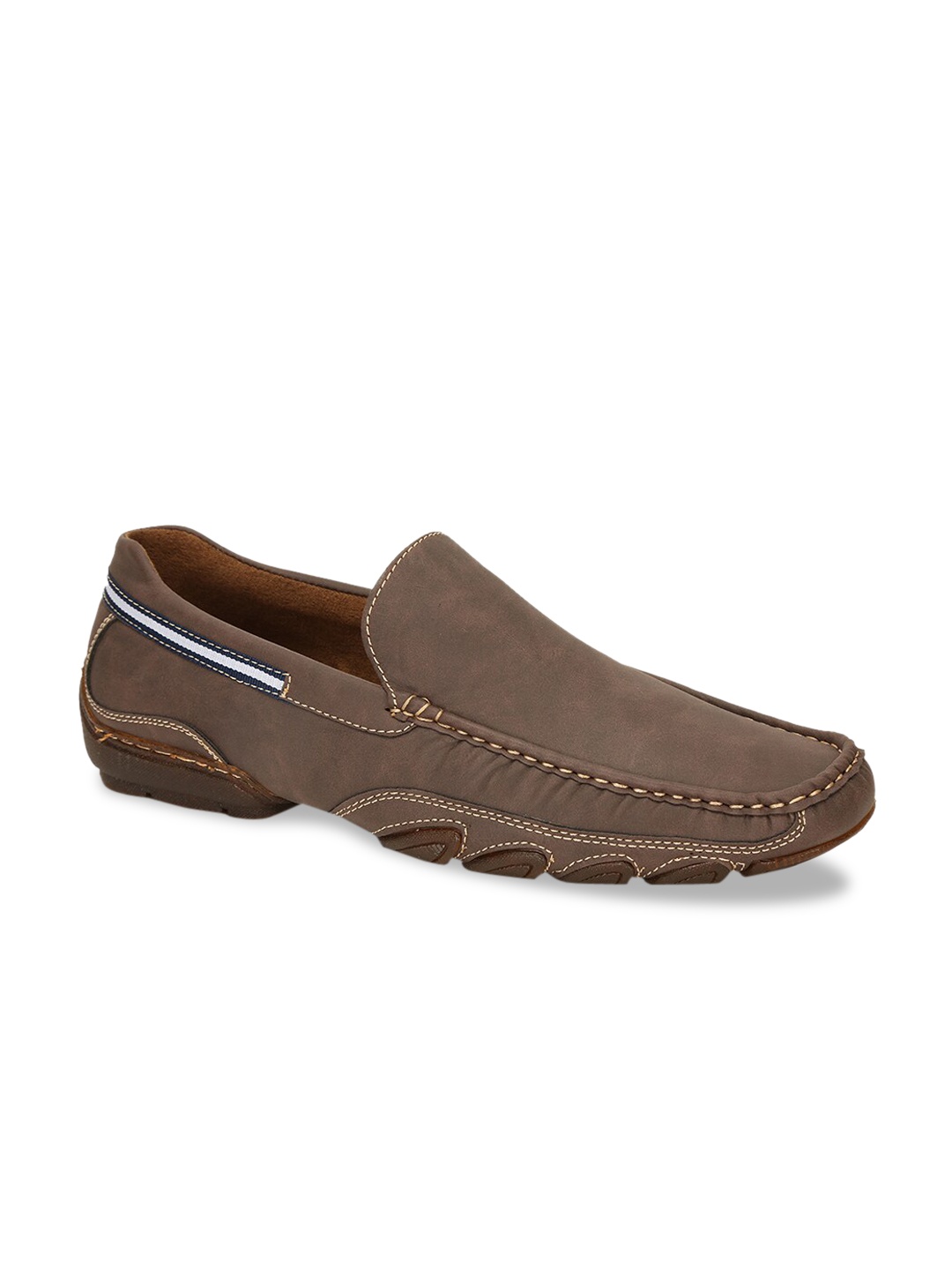 

Bata Men Brown Solid Leather Driving Shoes