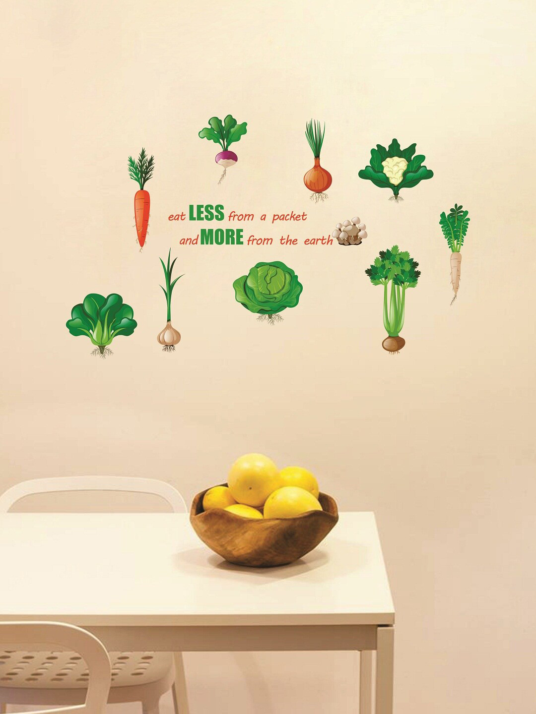 

WALLSTICK Green & Orange Veggies Large Vinyl Wall Sticker