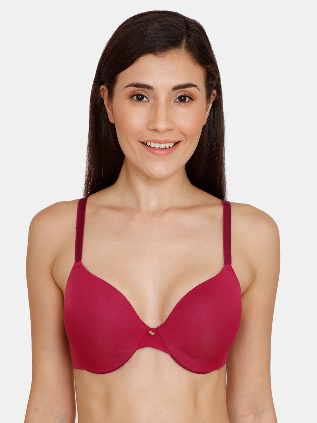 

Zivame Coral Pink Solid Underwired Lightly Padded T-shirt Bra ZI1297FASHJ