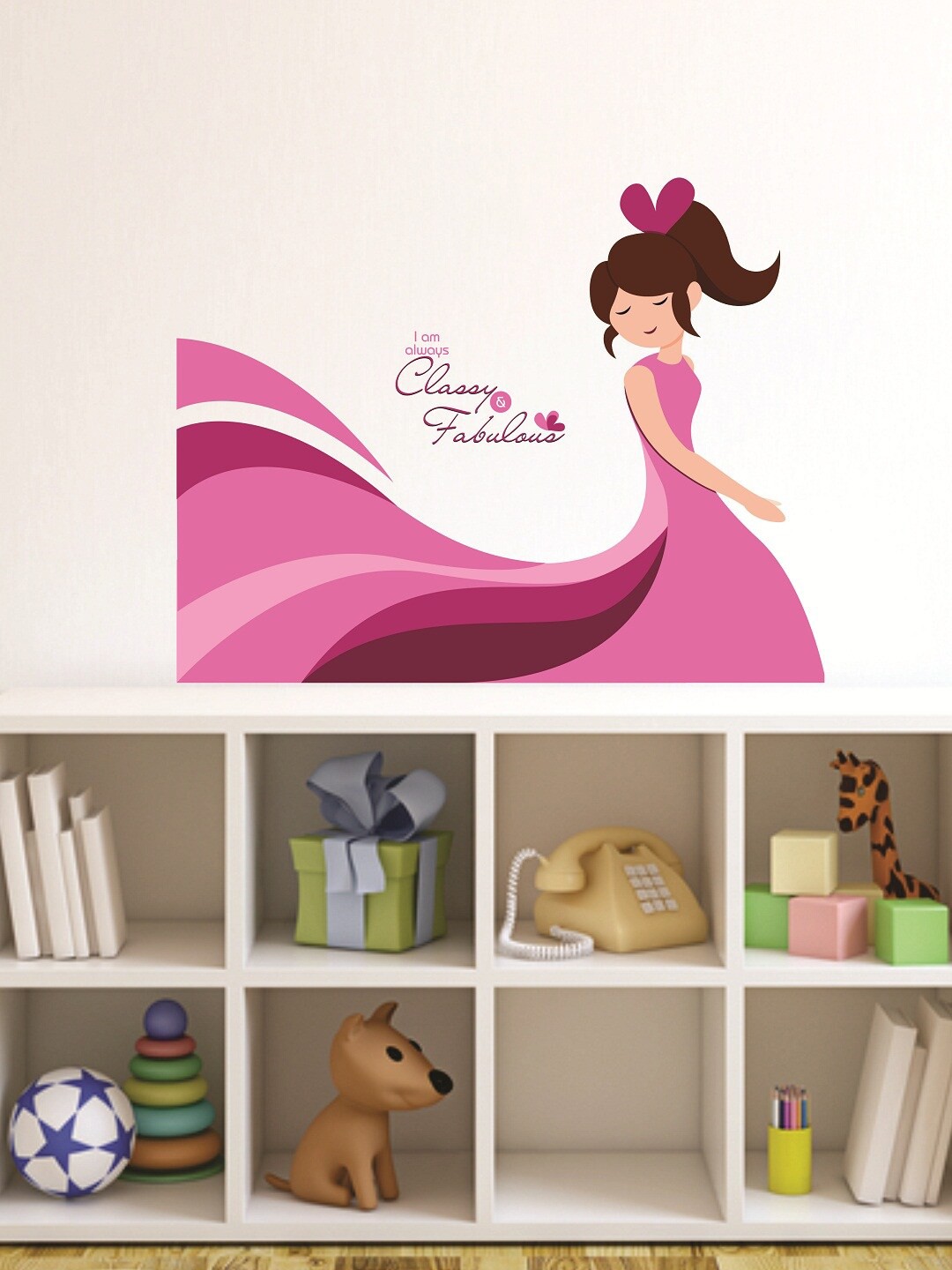 

WALLSTICK Pink & Brown Classy Fabulous Large Vinyl Wall Sticker