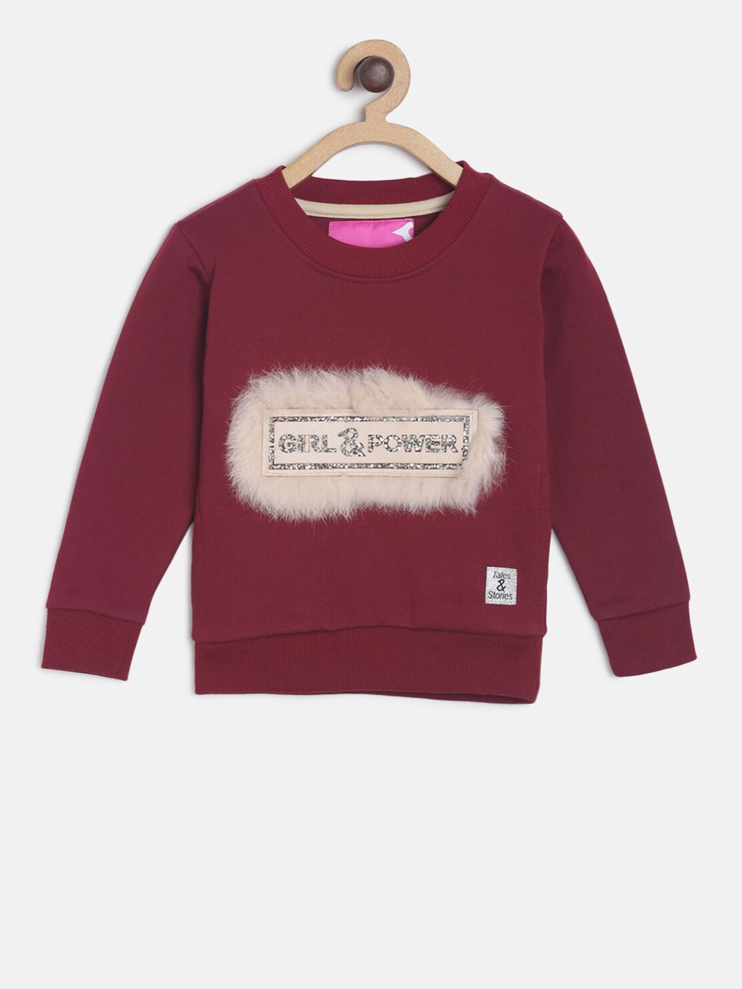 

TALES & STORIES Girls Maroon Embellished Sweatshirt