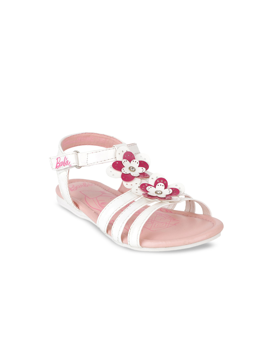 

Kids Ville Girls White Barbie Open Toe Flats