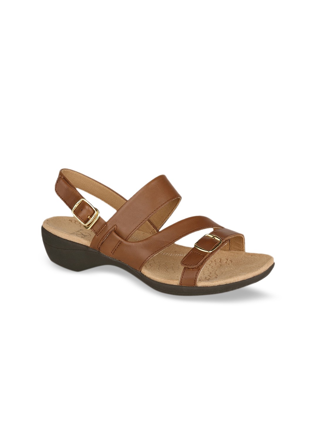 

Hush Puppies Women Brown Solid Leather Comfort Heels