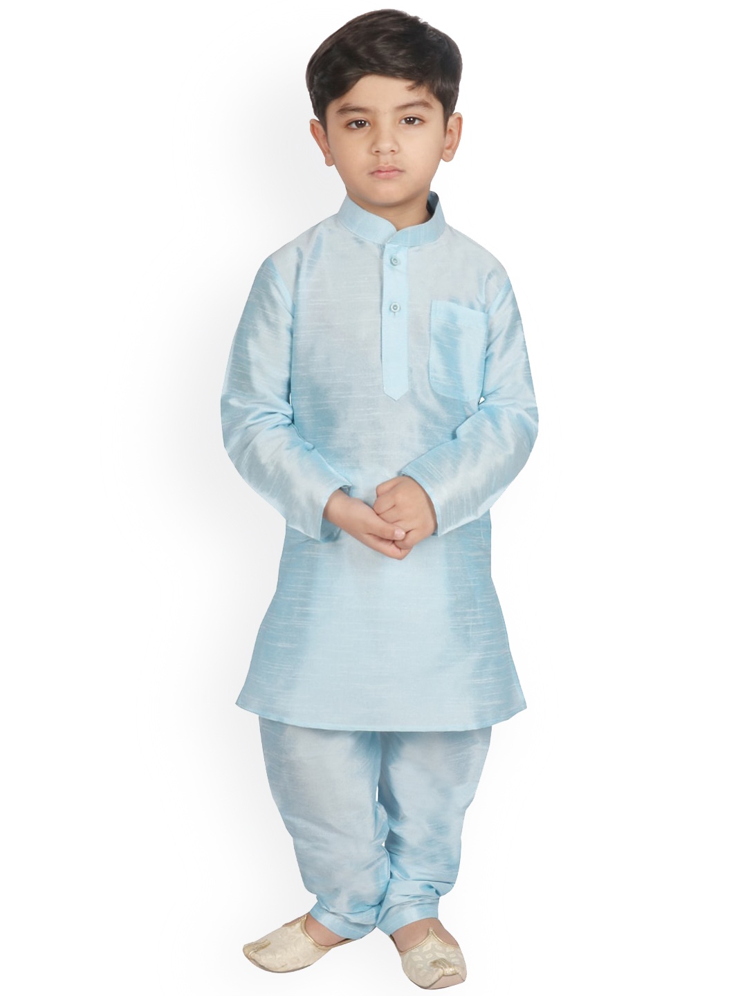

SG YUVRAJ Boys Turquoise Blue Solid Kurta with Pyjamas