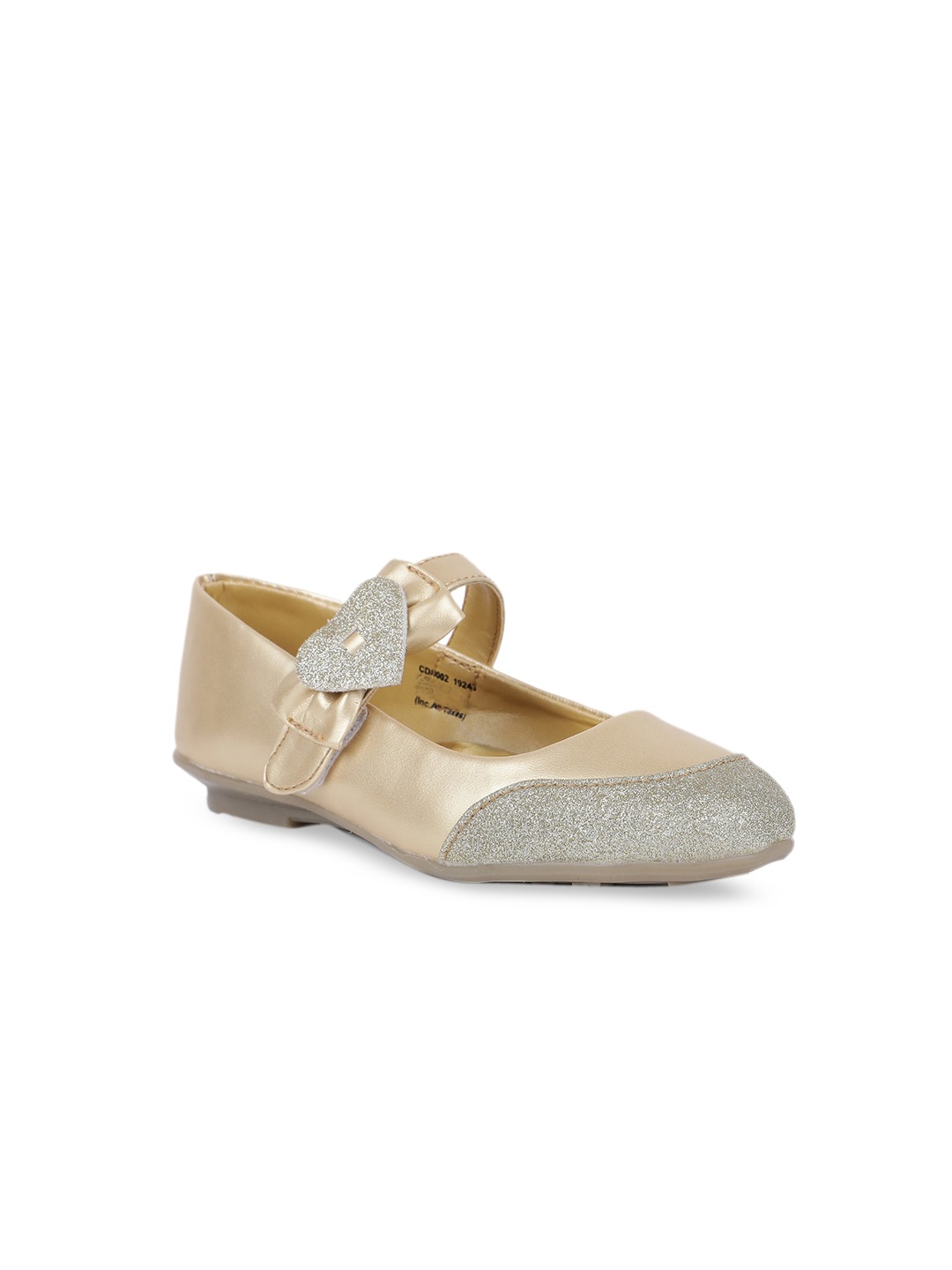 

Bubblegummers Girls Gold-Toned Embellished PU Ballerinas