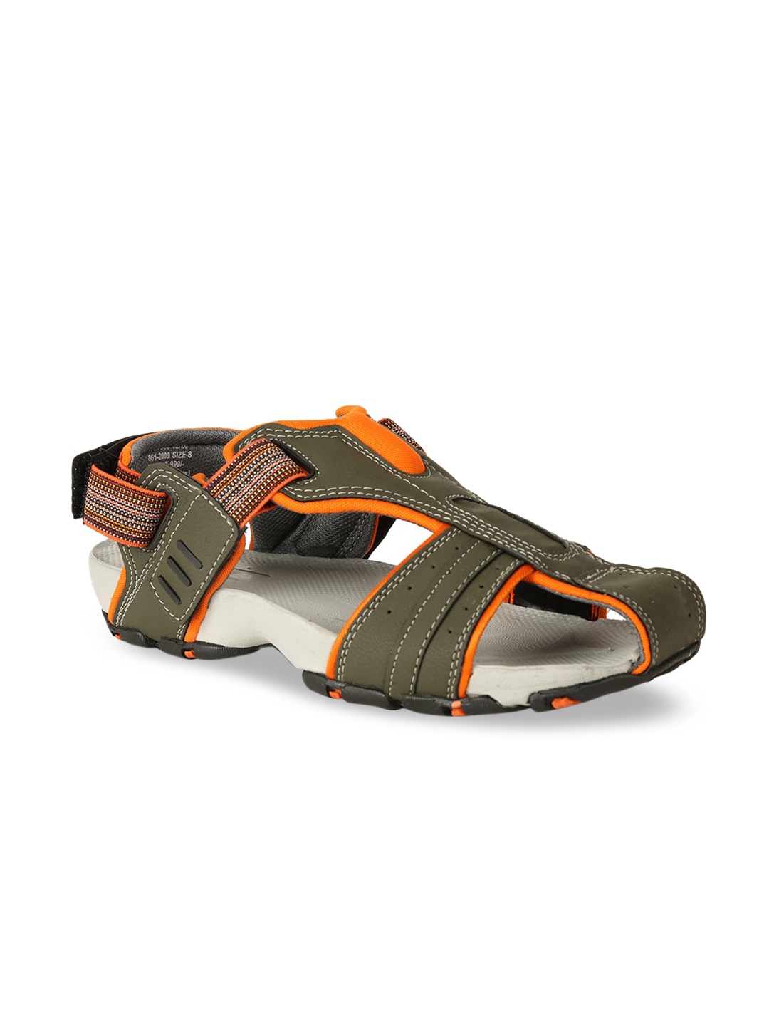 

Bata Men Olive Green & Grey Solid Sports Sandals