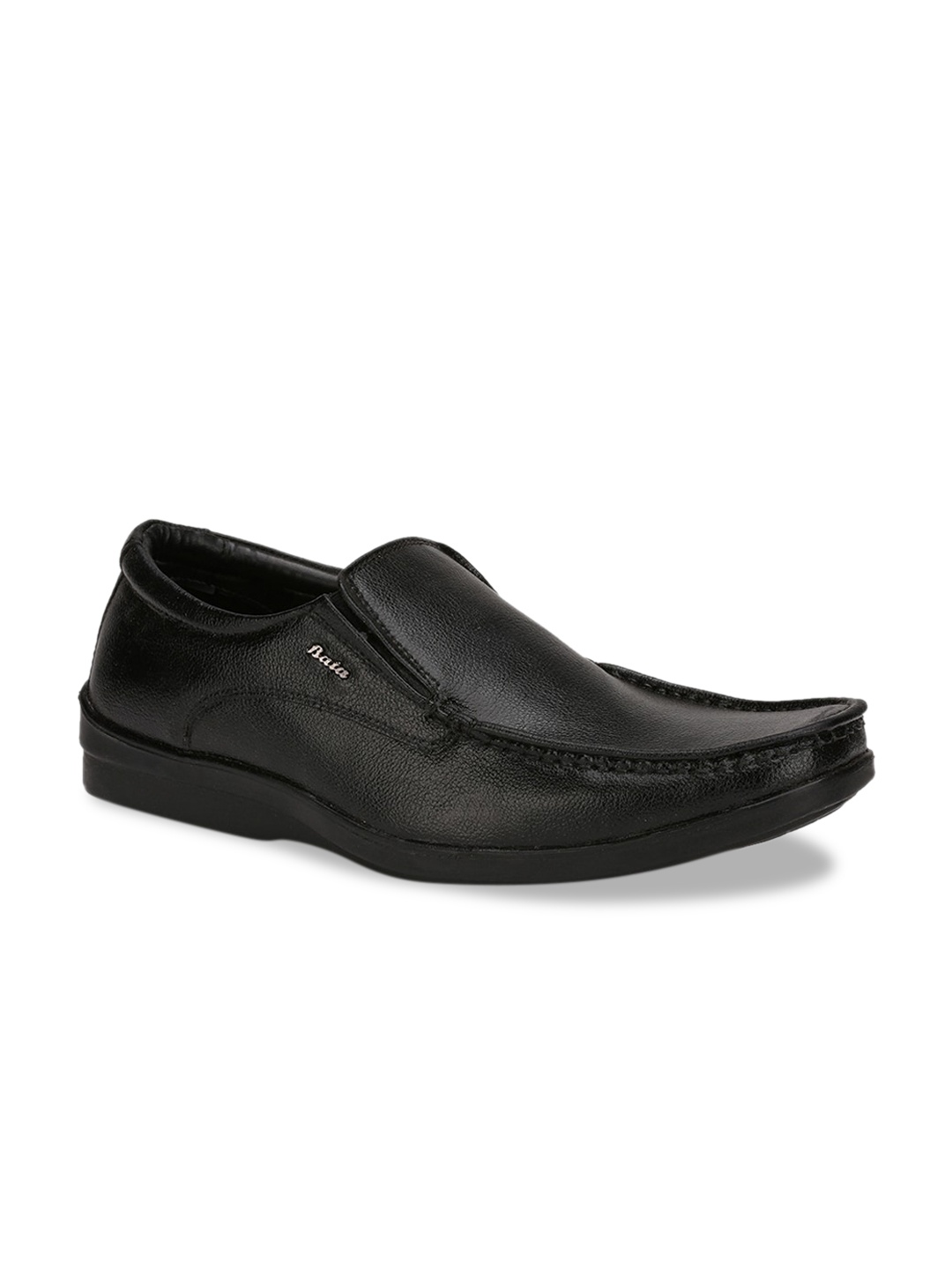 

Bata Men Black Solid Formal Slip-Ons