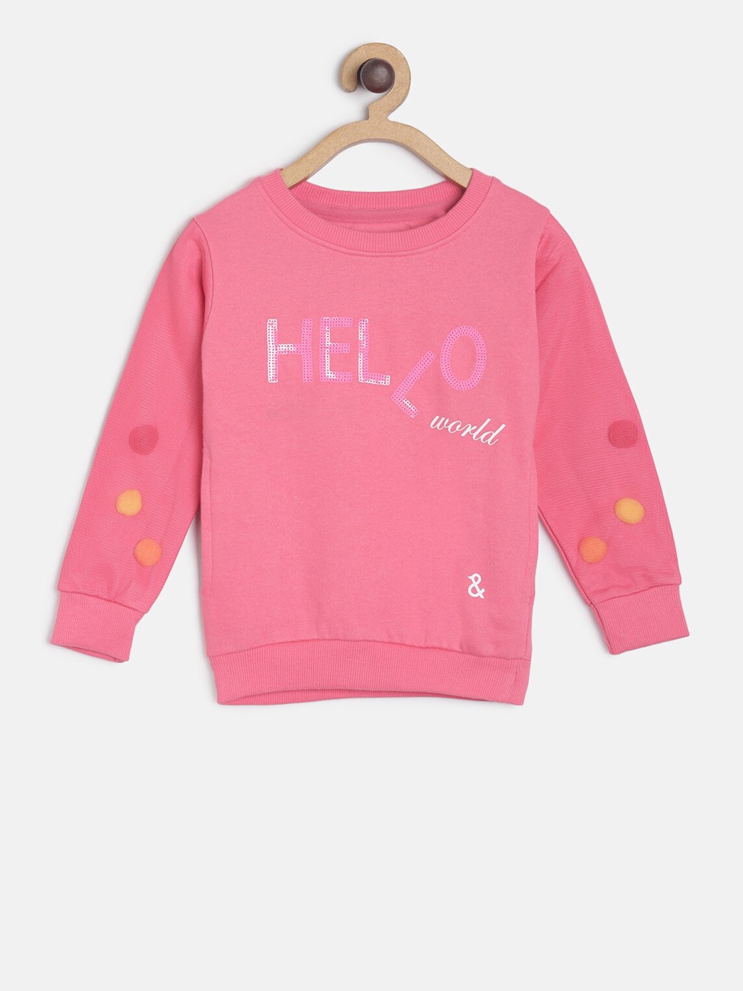 

TALES & STORIES Girls Pink Embellished Sweatshirt