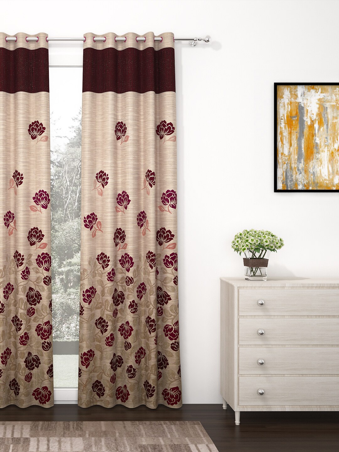 

Story@home Maroon Single Long Door Curtain