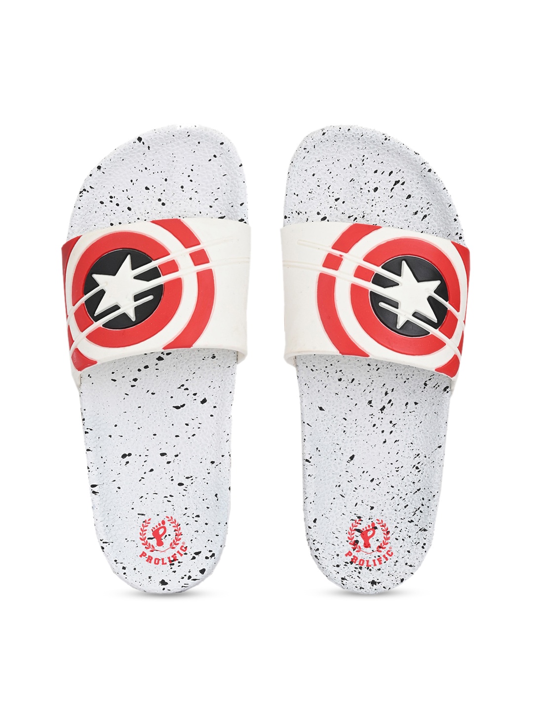 

Prolific Men White Captain Printed Sliders