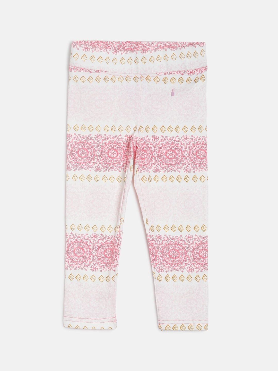 

TALES & STORIES Girls Pink & White Printed Slim-Fit Ankle-Length Leggings