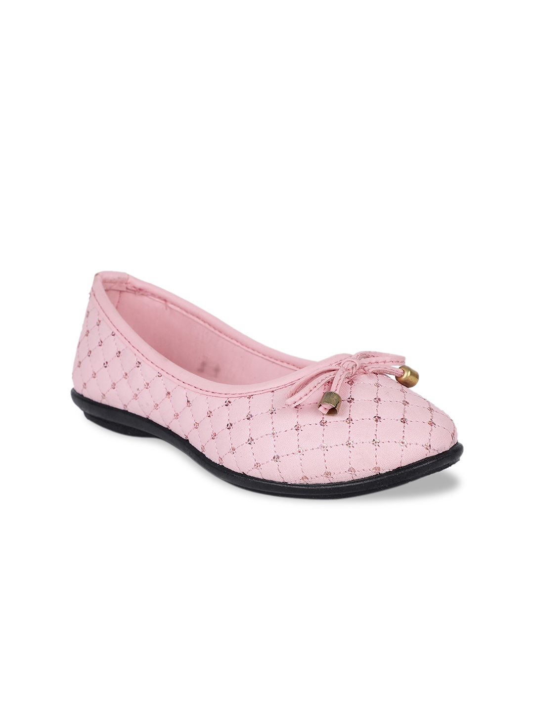 Bubblegummers Girls Pink Textured PU Ballerinas