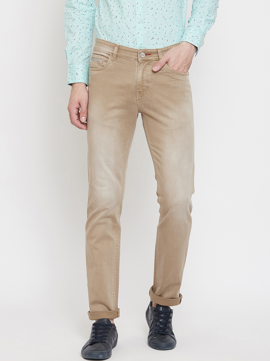 

Crimsoune Club Men Khaki Slim Fit Mid-Rise Clean Look Jeans