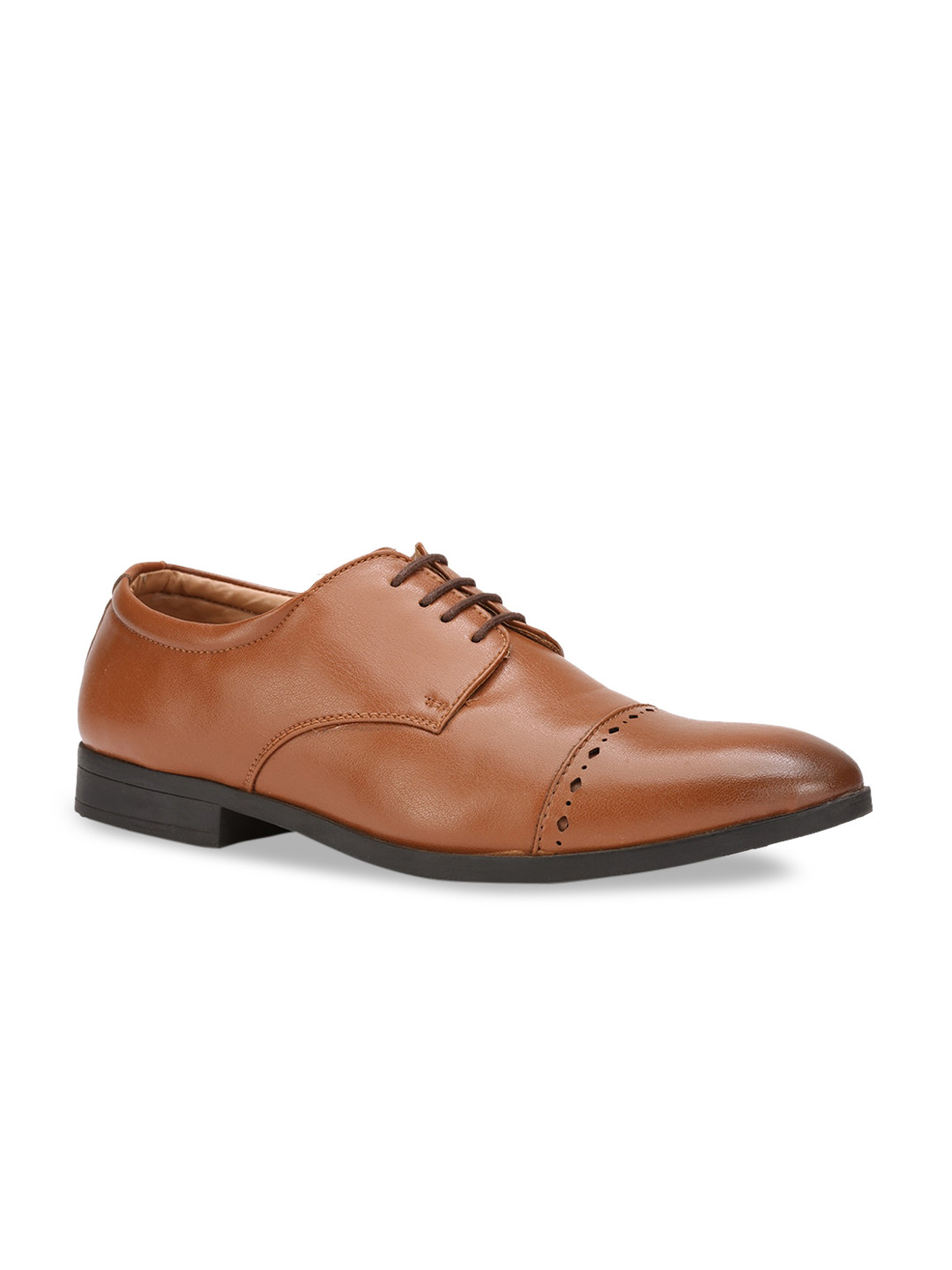 

Bata Men Tan Brown Solid Formal Derbys