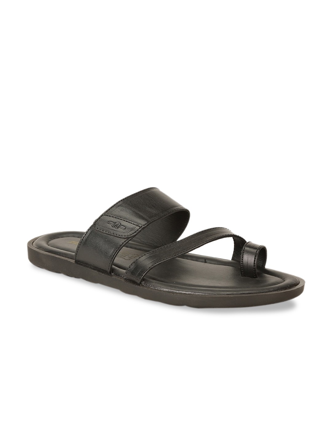 

Bata Men Black Leather Comfort Sandals