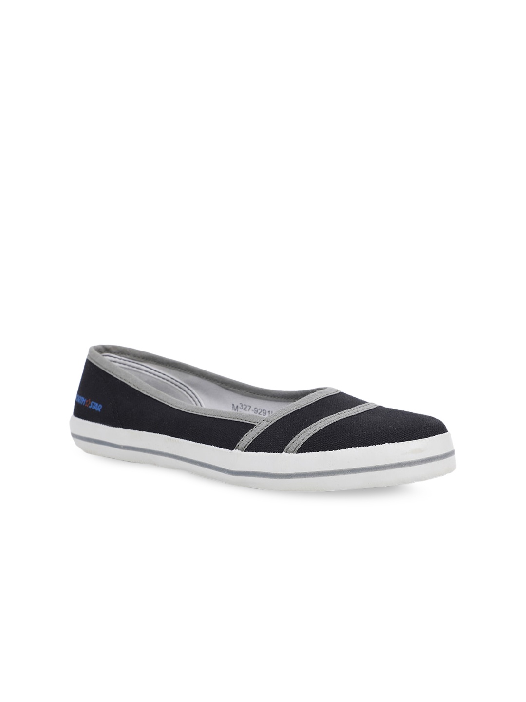 

North Star Women Black Solid Fabric Ballerinas