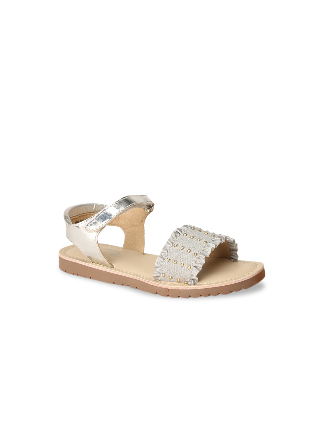 

Bubblegummers Girls Beige Embellished PU Open Toe Flats