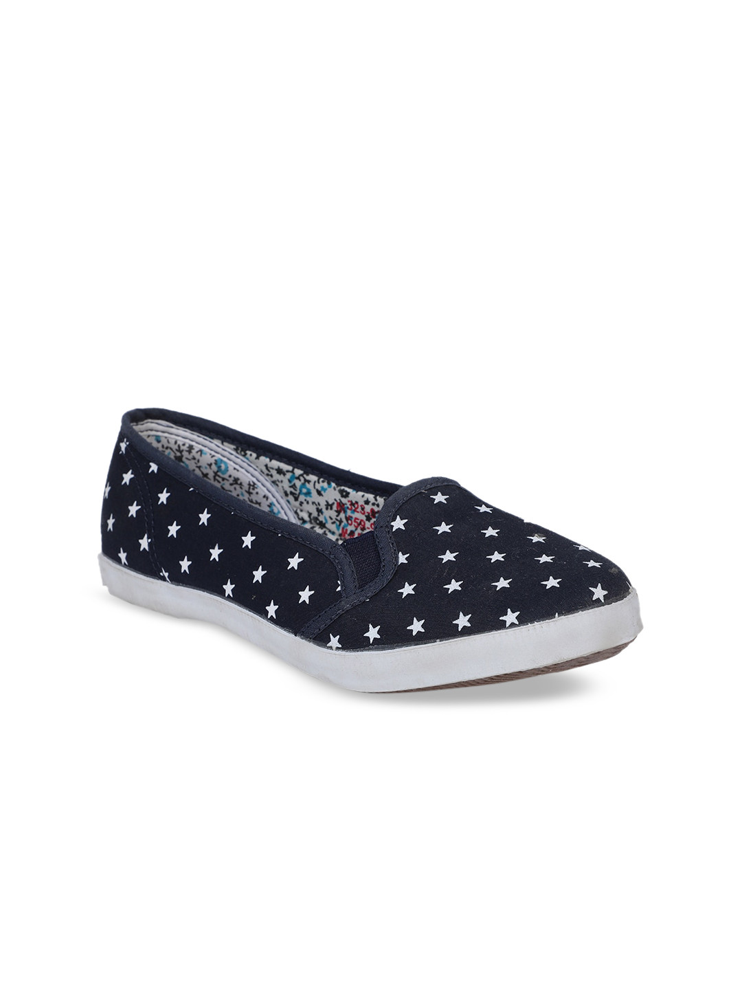 

North Star Women Navy Blue Printed Fabric Ballerinas
