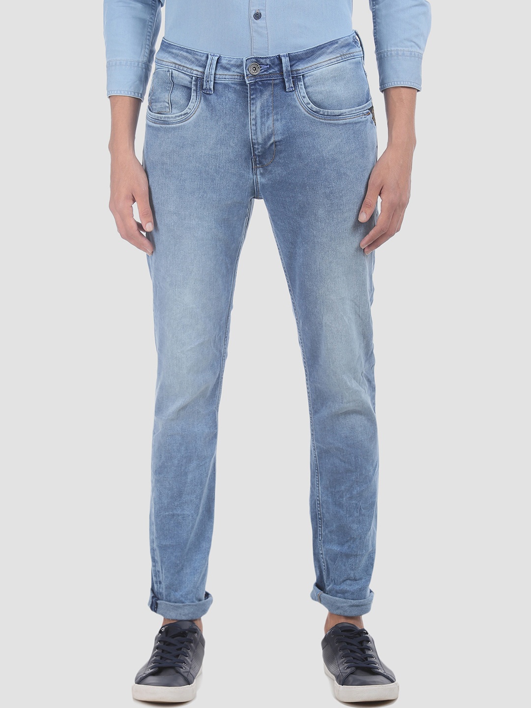 

Ed Hardy Men Blue Slim Fit Mid-Rise Clean Look Stretchable Jeans