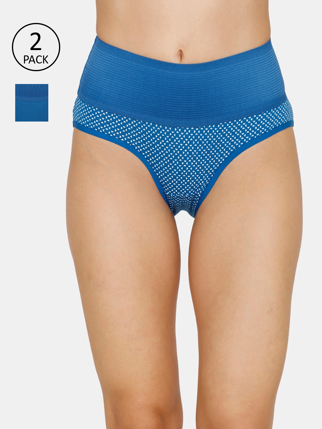 

Zivame Women Pack of 2 Assorted Hipster Briefs ZI2385FASHHBLUE