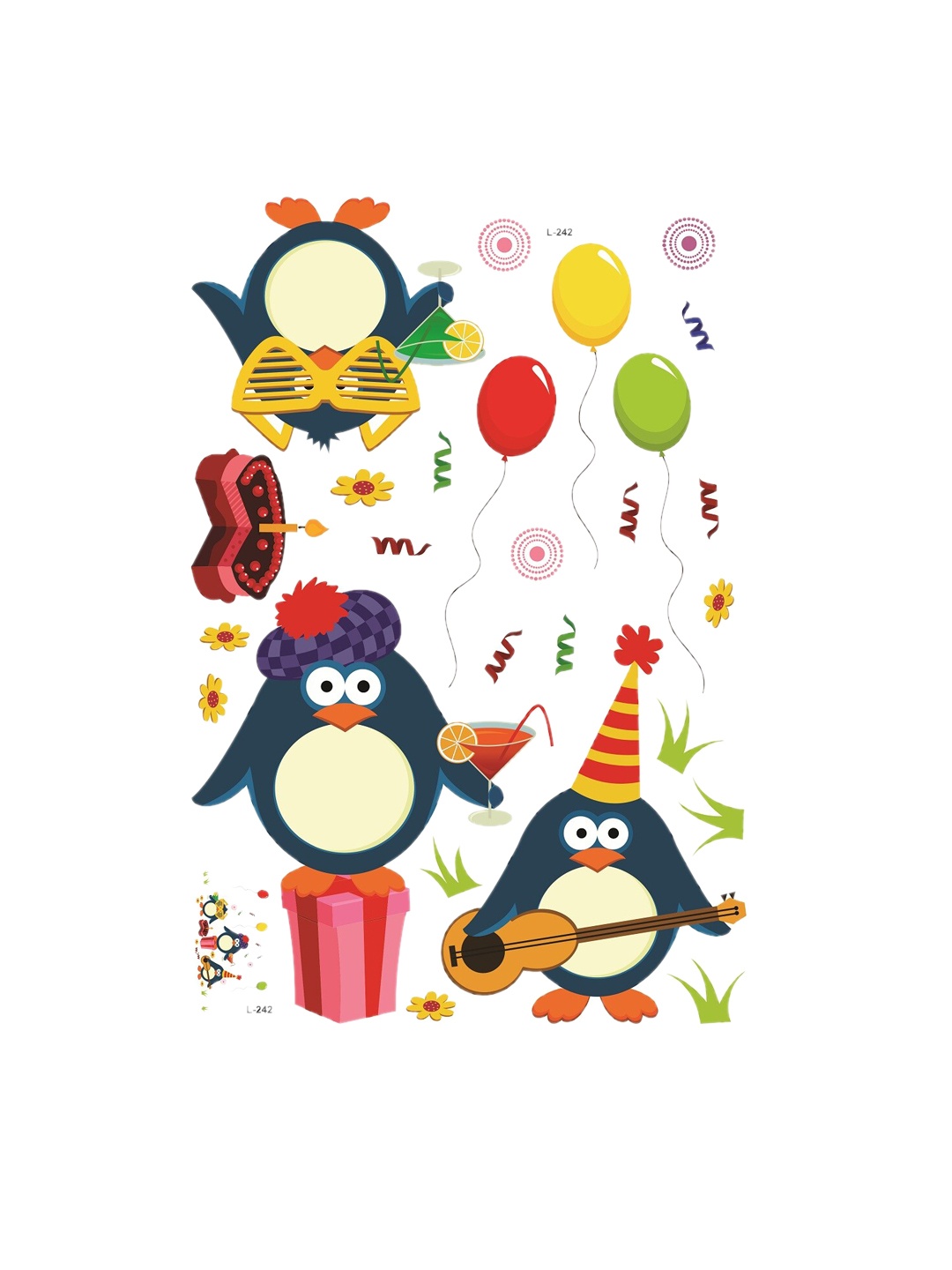 

WALLSTICK Blue & Yellow Birthday Party Large Vinyl Wall Sticker