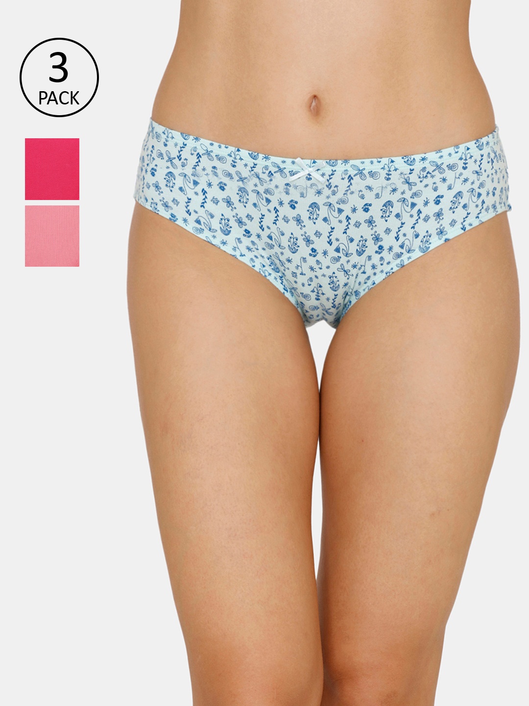 

Zivame Women Pack of 3 Assorted Bikini Briefs ZI2414COREBWHIT