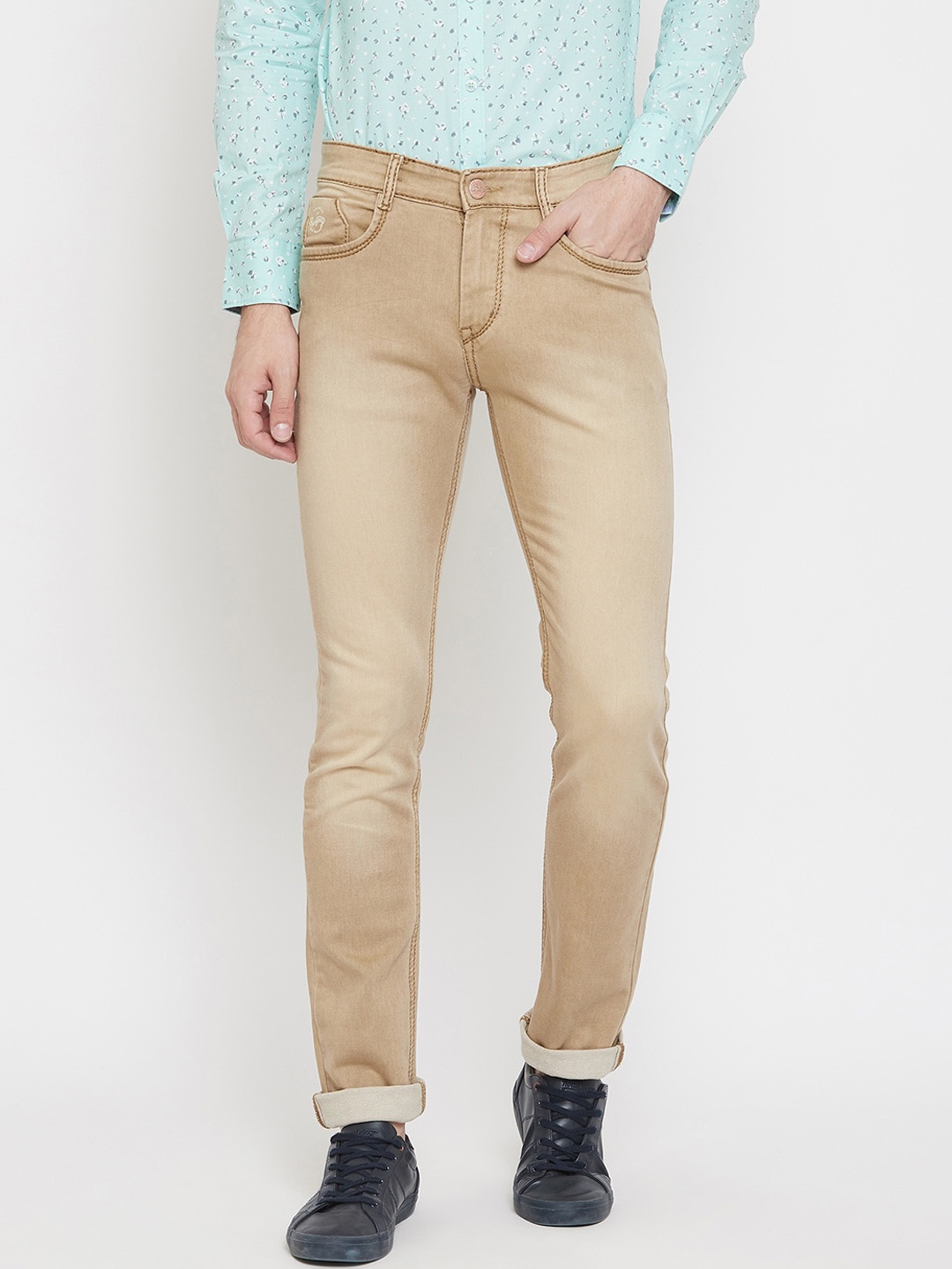 

Crimsoune Club Men Khaki Slim Fit Mid-Rise Clean Look Jeans