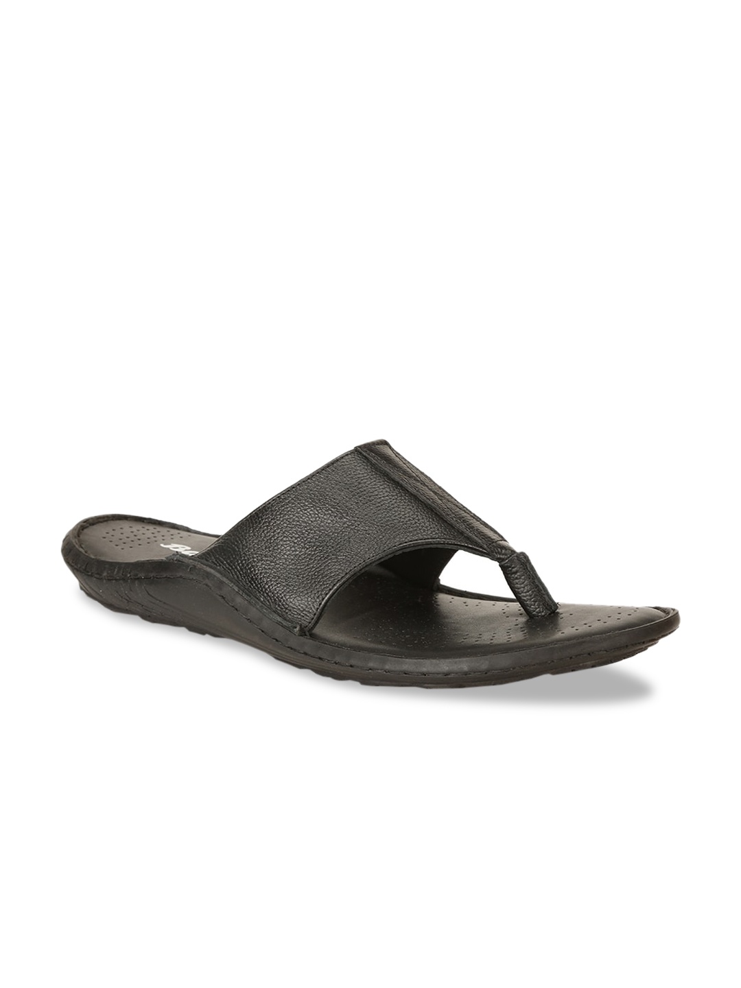 

Bata Men Black Comfort Leather Sandals