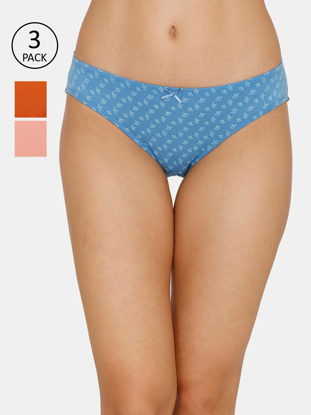 

Zivame Women Pack of 3 Assorted Bikini Briefs ZI2414COREMYELW
