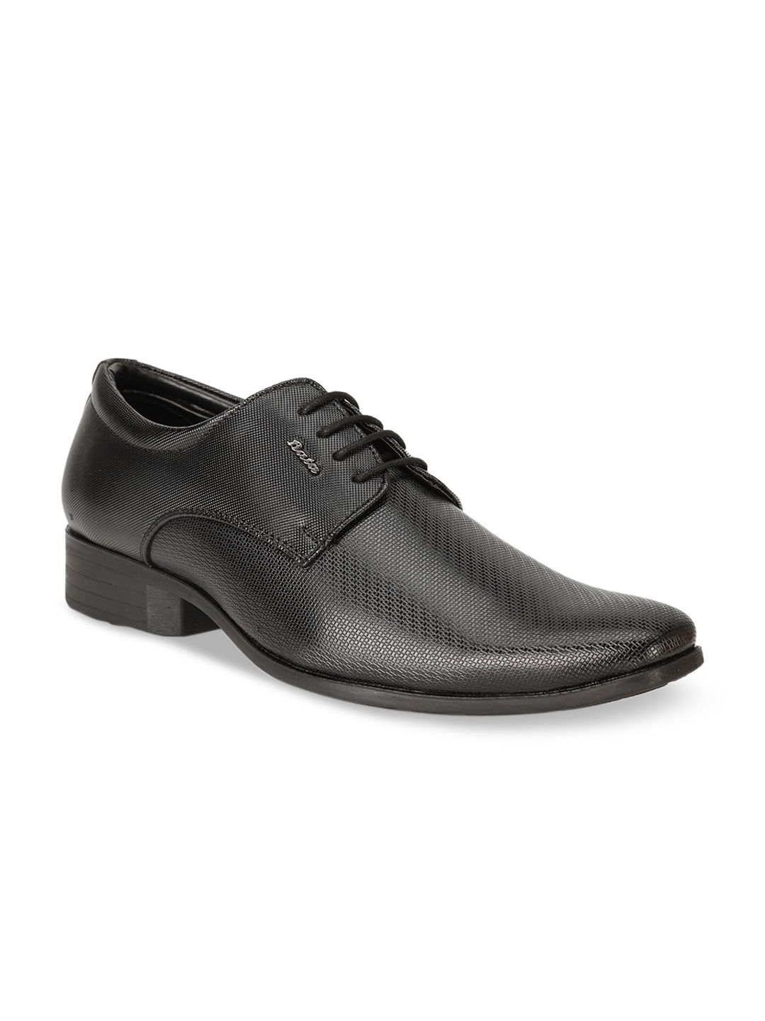 

Bata Men Black Textured Formal Derbys