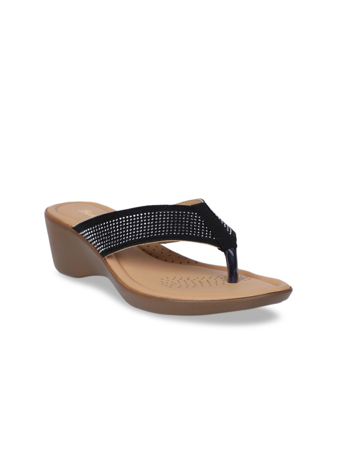 

Bata Women Black Embellished Wedges