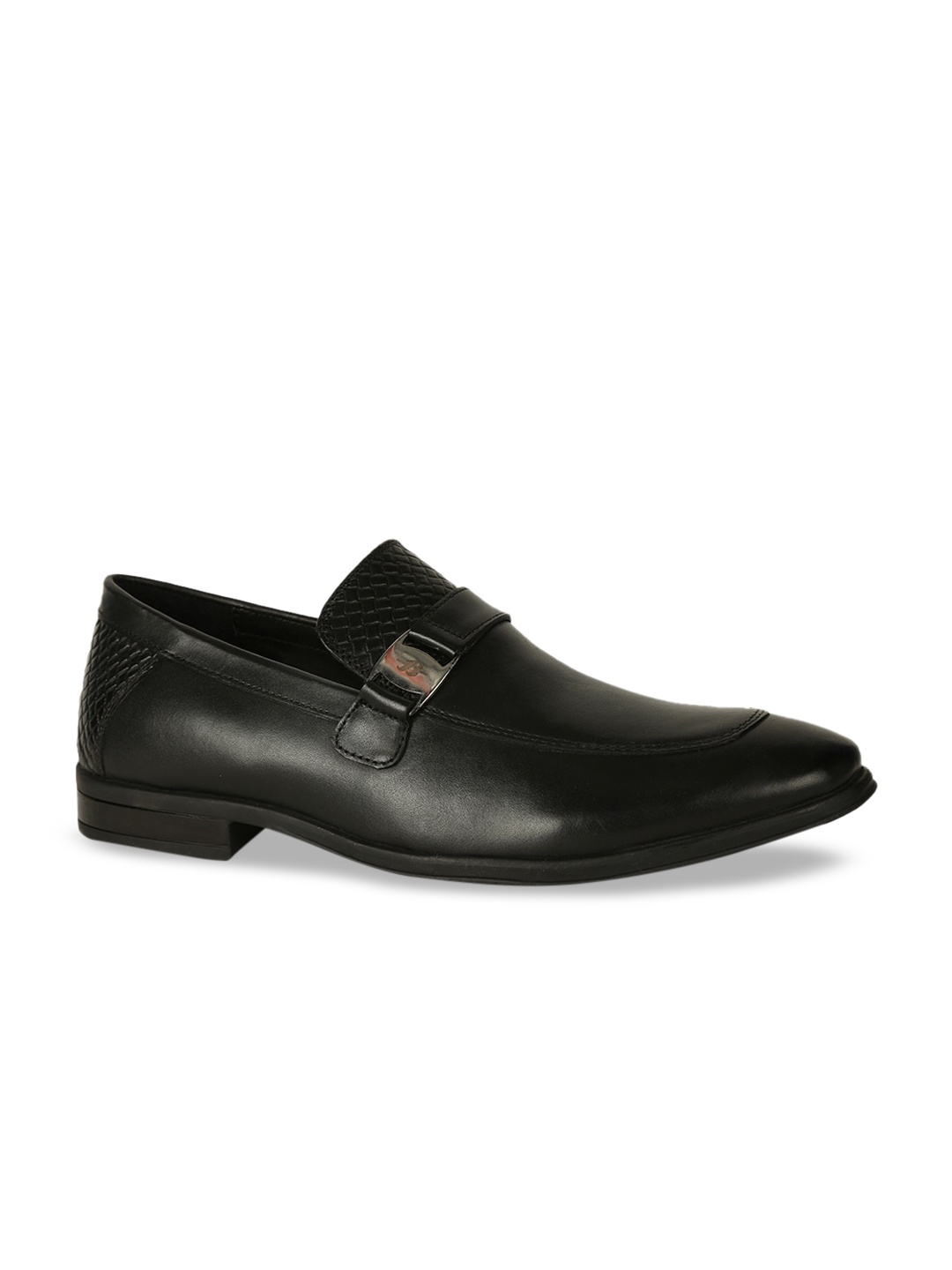 

Bata Men Black Solid Leather Formal Loafers