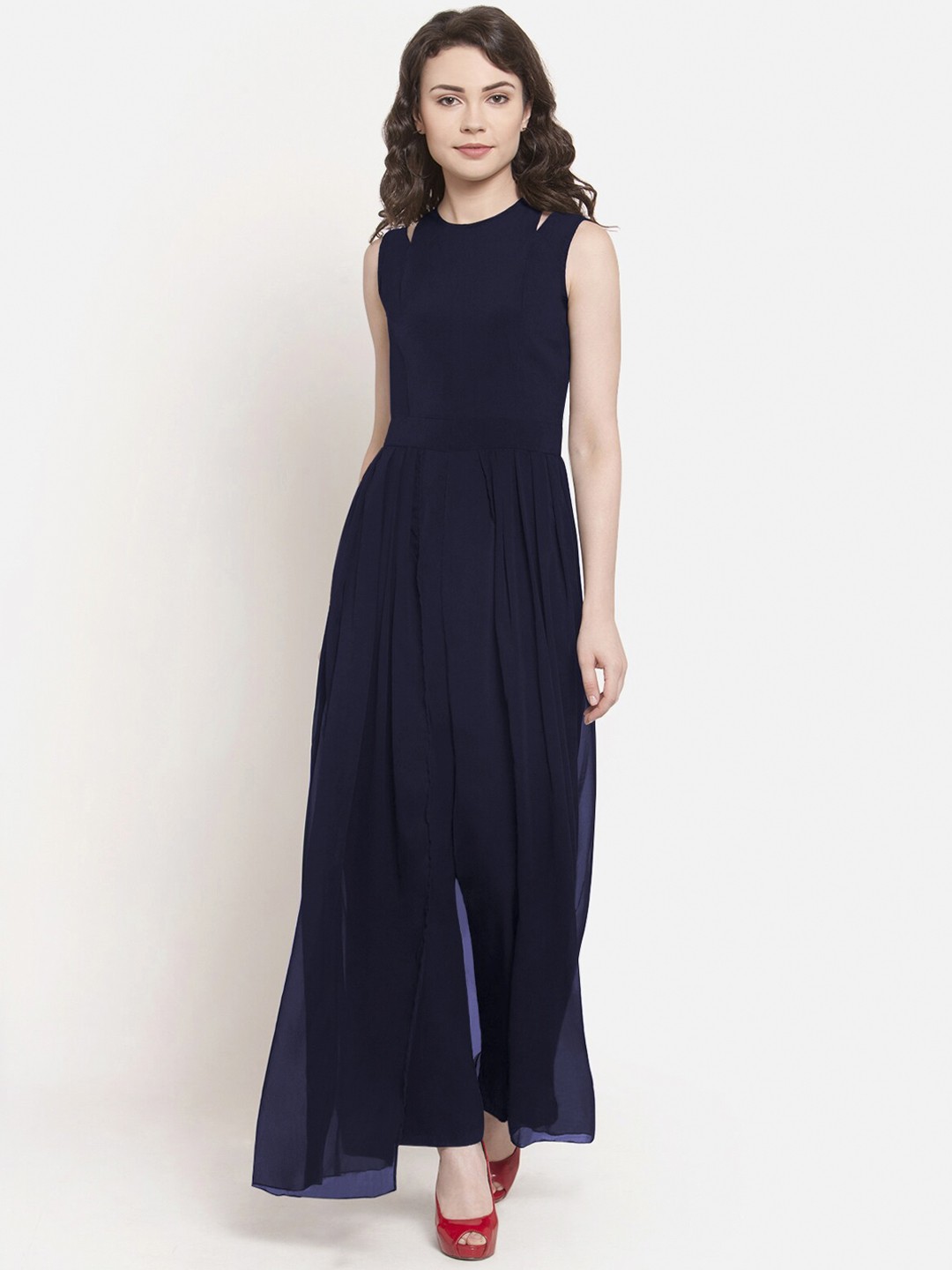 

Martini Women Navy Blue Solid Basic Jumpsuit
