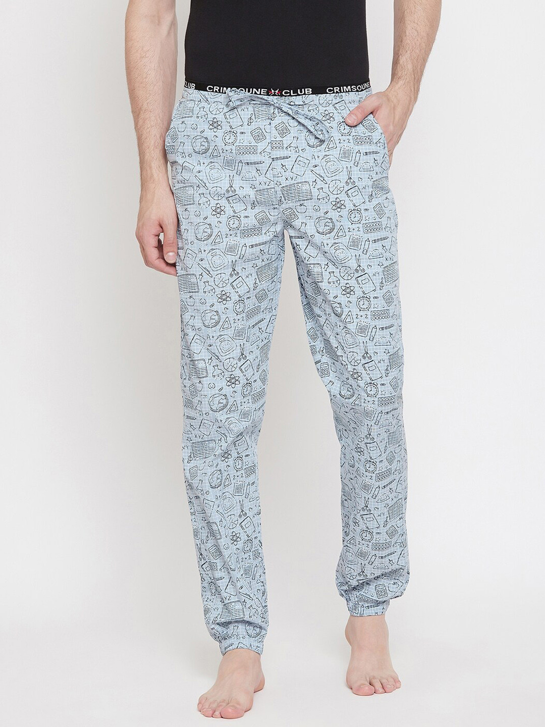 

Crimsoune Club Men Blue Printed Lounge Pants