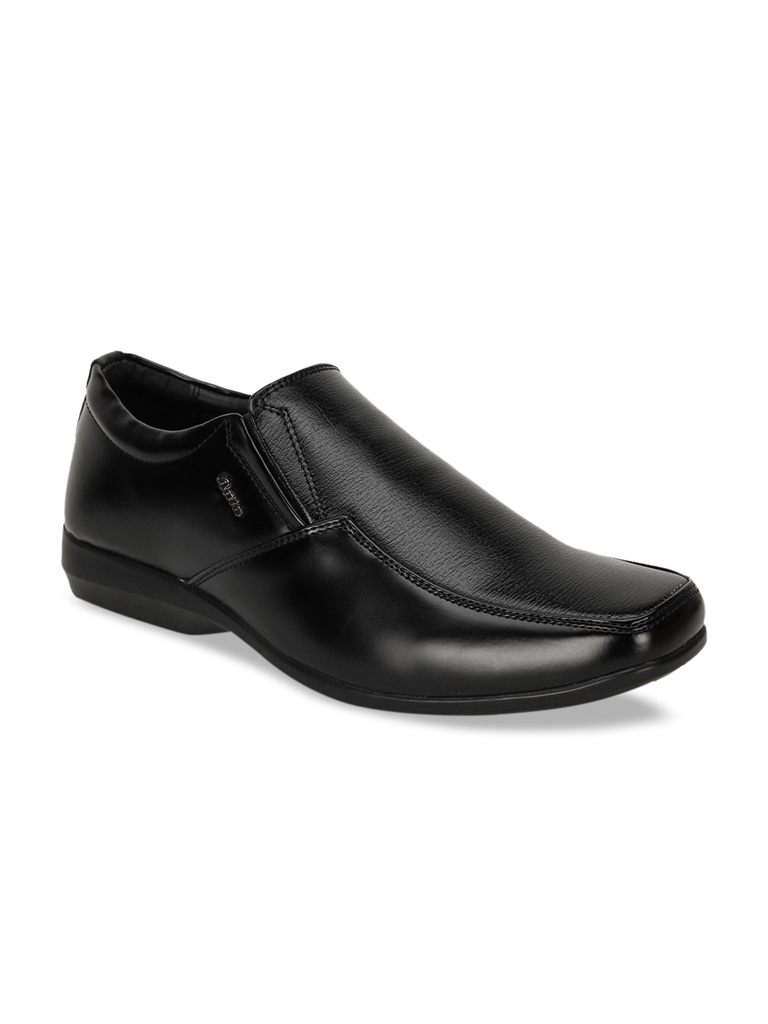 

Bata Men Black Solid Formal Slip-Ons