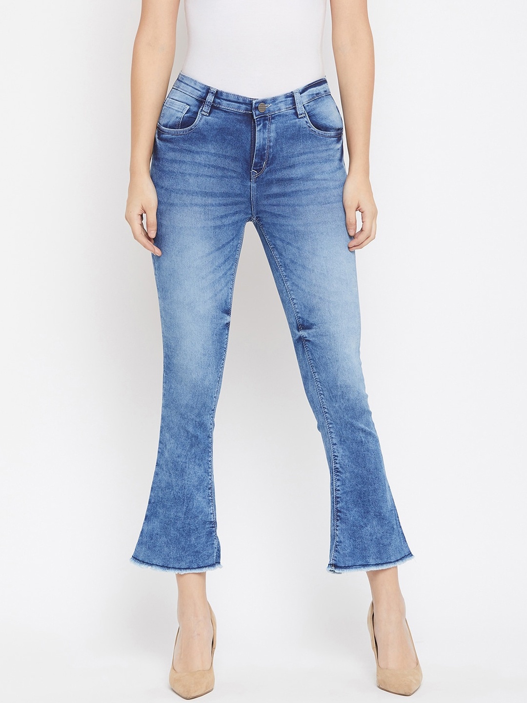 

Crimsoune Club Women Blue Bootcut Mid-Rise Clean Look Jeans