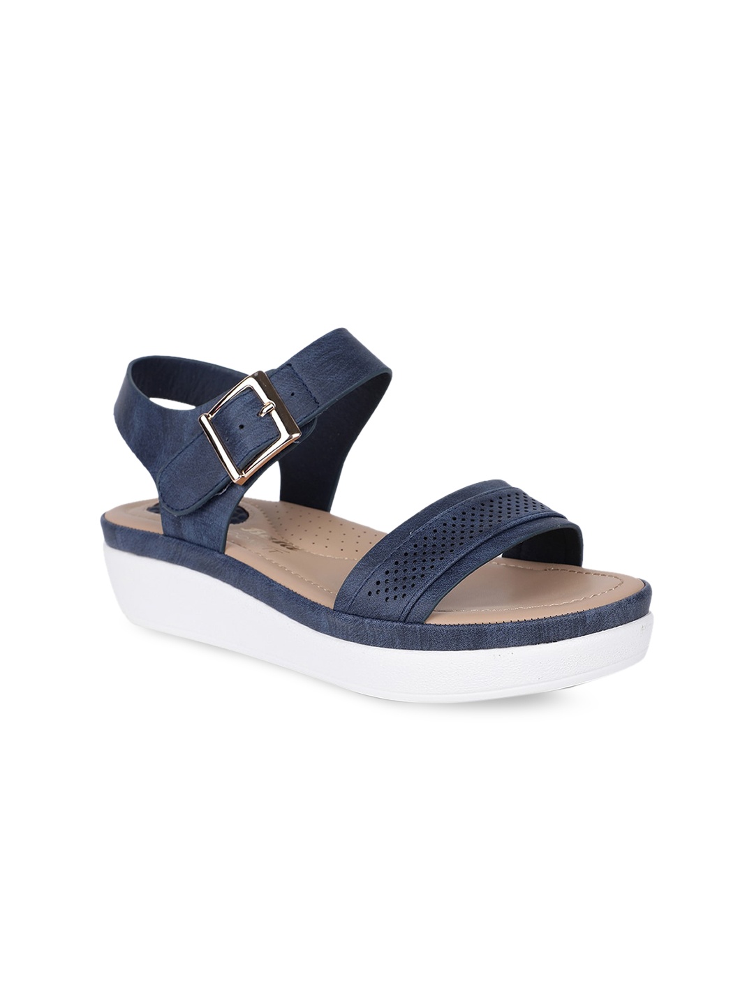 

Bata Women Blue Solid Flatform Heels