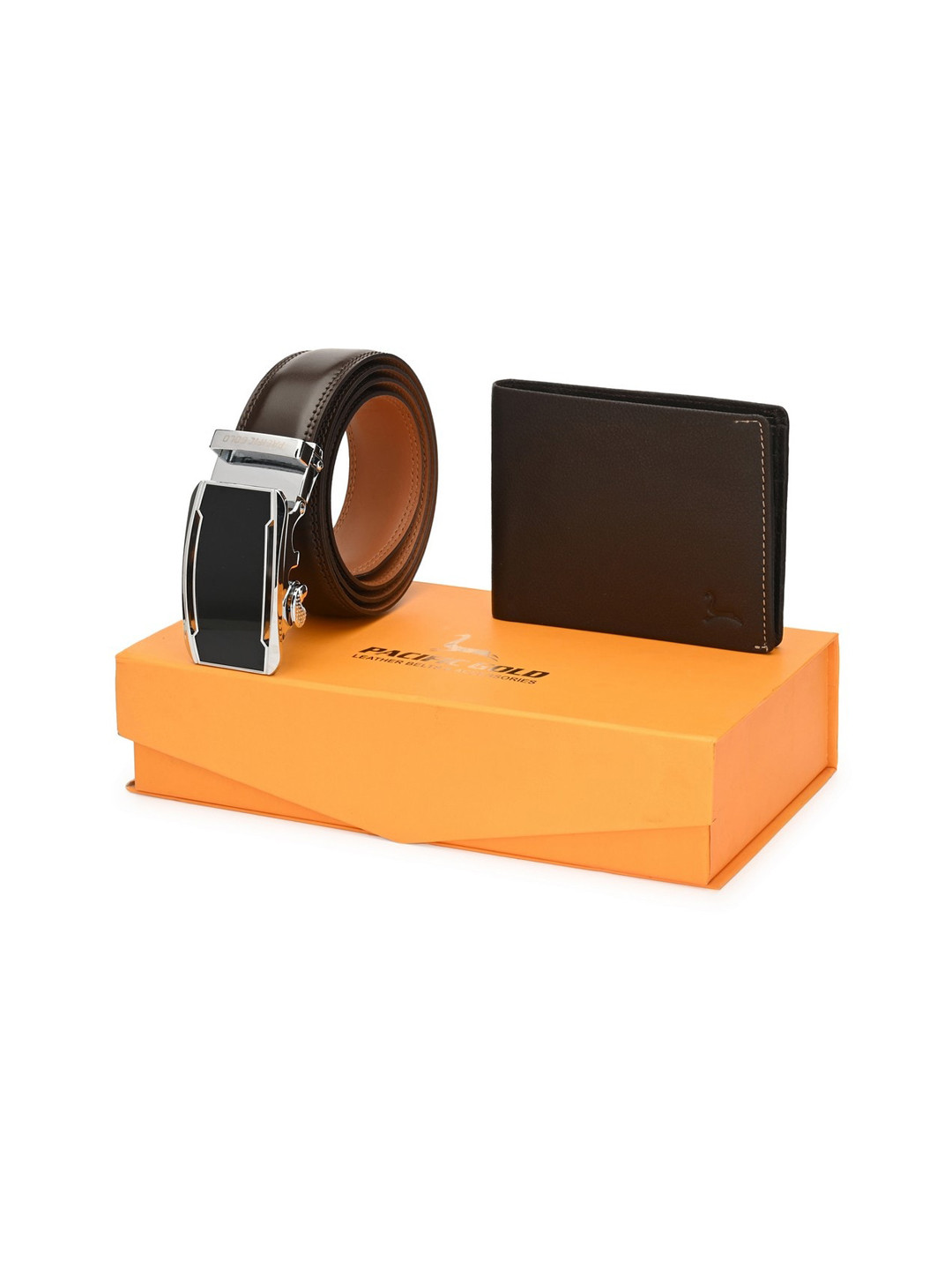

Pacific Gold Men Brown Solid Genuine Leather Accessory Gift Set