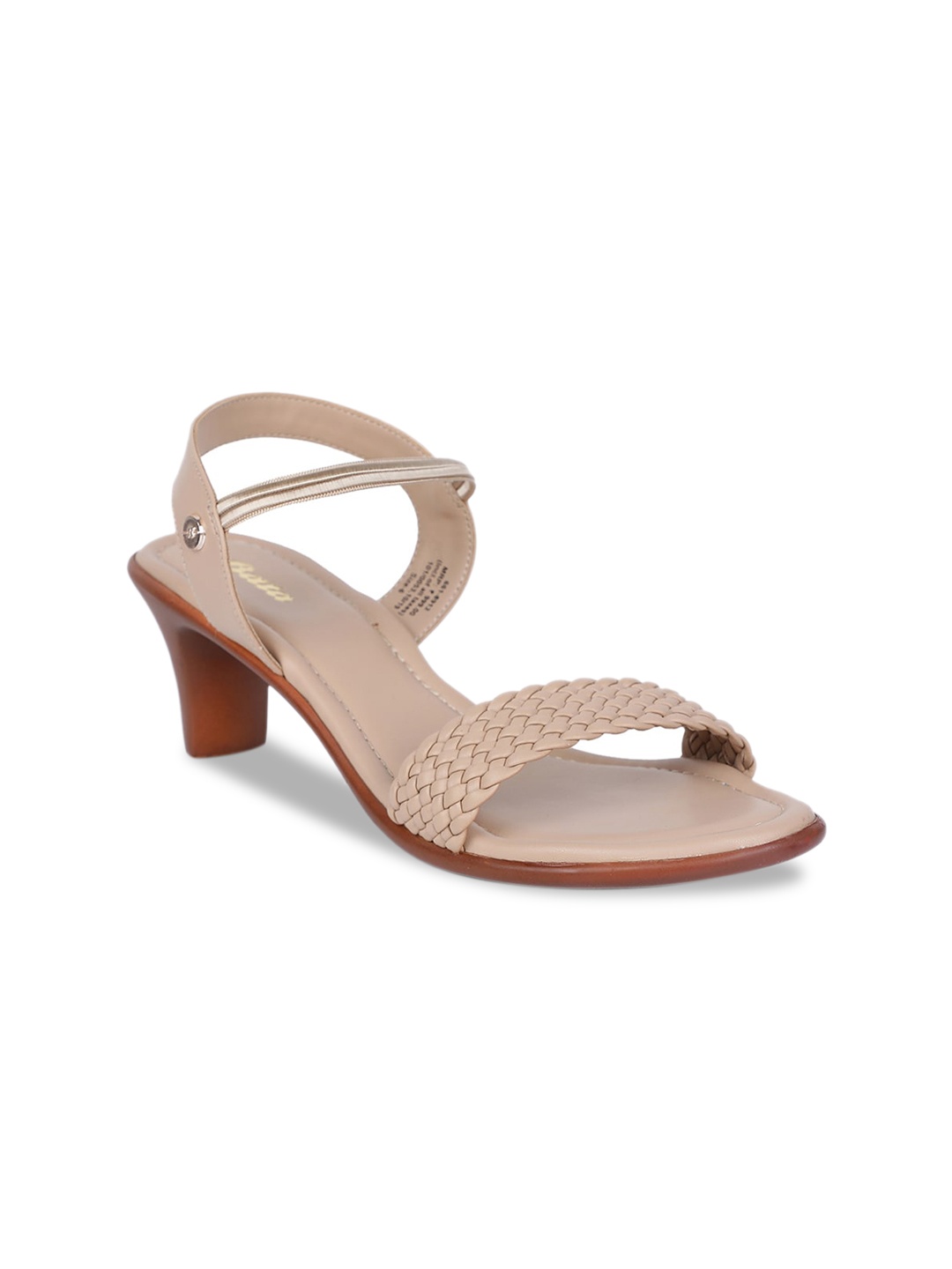 

Bata Women Beige Woven Design Block Heels
