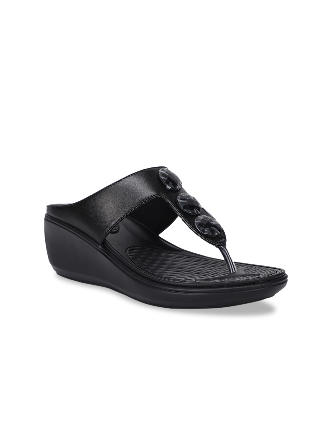 

Bata comfit Women Black Embellished Wedges