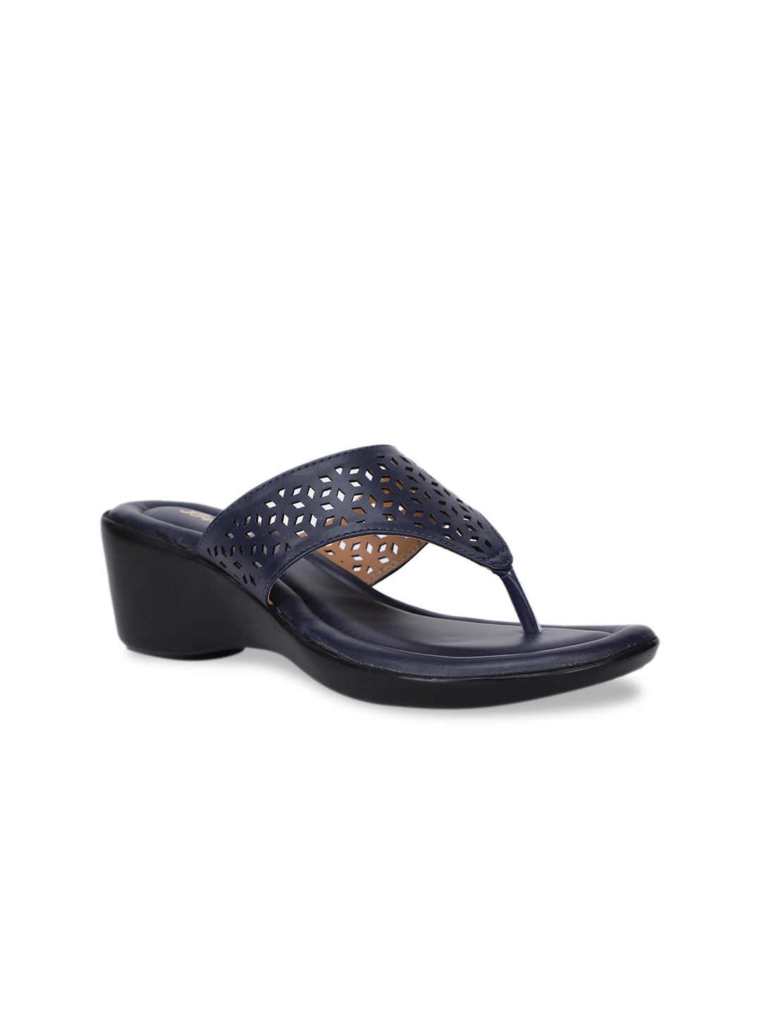 

Bata Women Navy Blue Textured Wedges