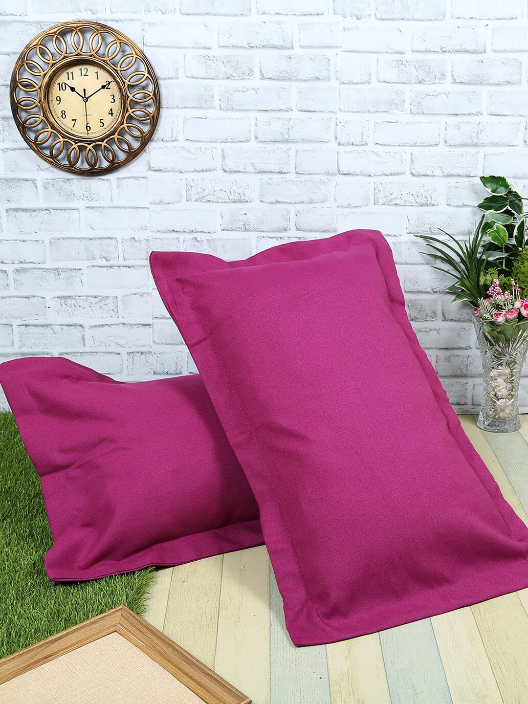 

Soumya Set of 2 Purple Solid Pillow Covers