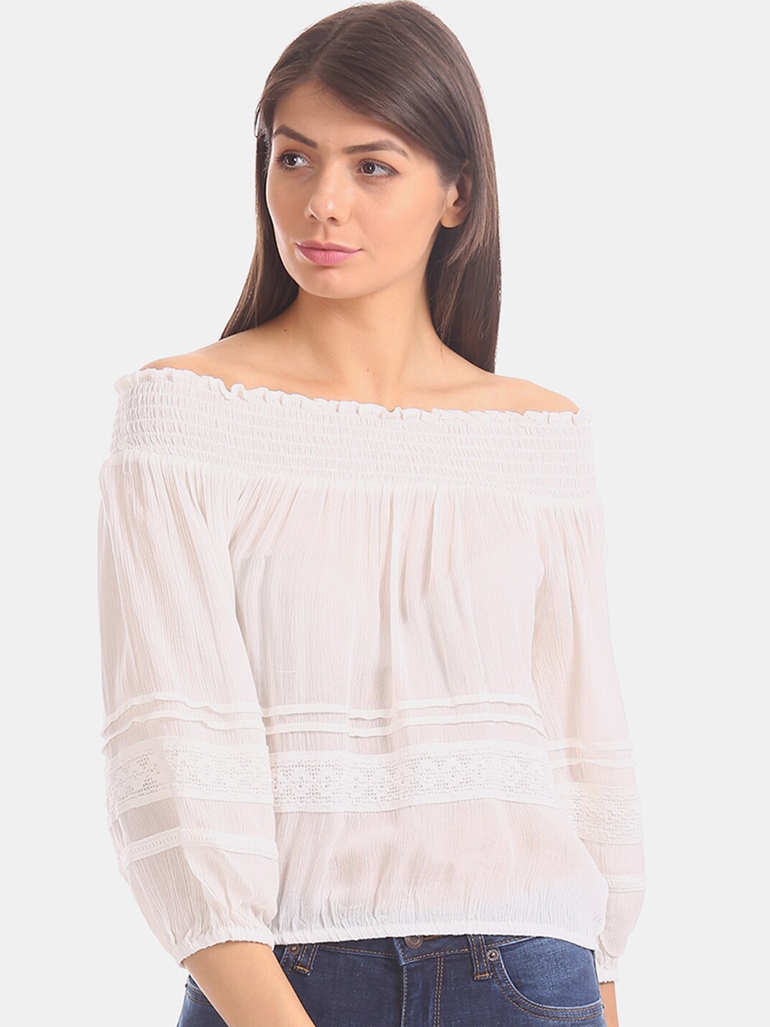 

Aeropostale Women White Solid Top