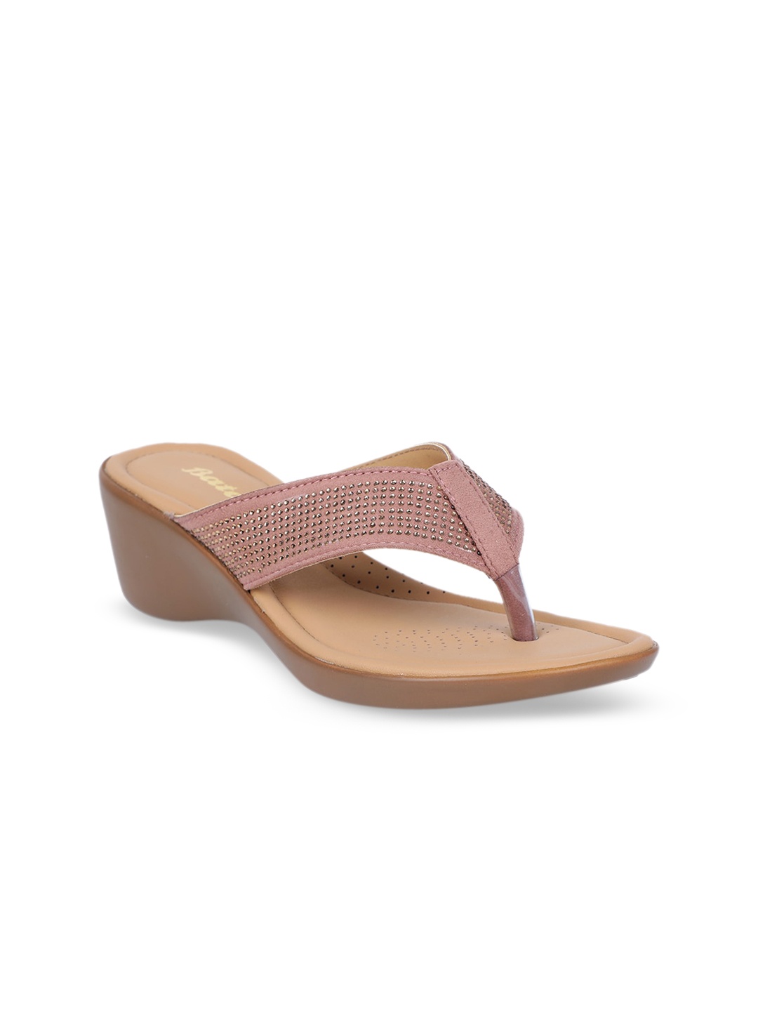 

Bata Women Pink Embellished Wedges