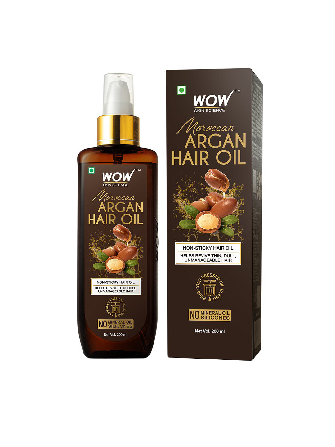 

WOW SKIN SCIENCE Moroccan Argan Hair Oil -200 ml, Brown