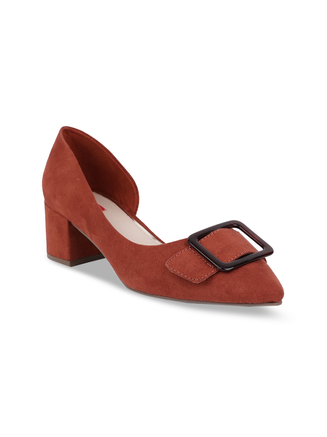 

Bata Women Rust Orange Solid Pumps